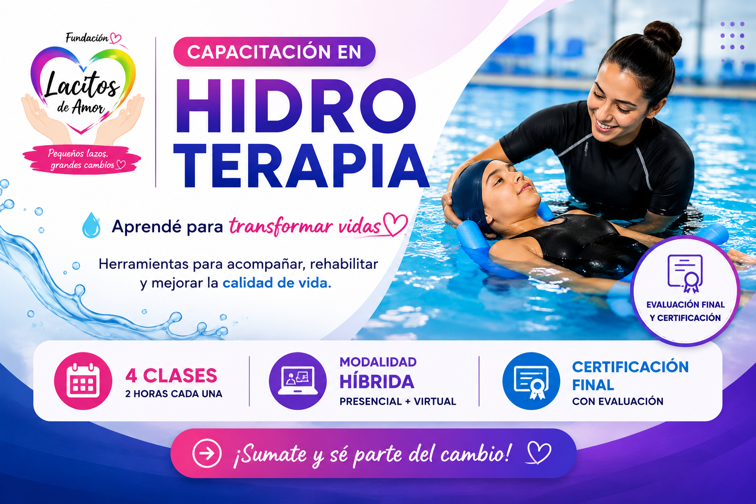 Banner informativo de hidroterapia